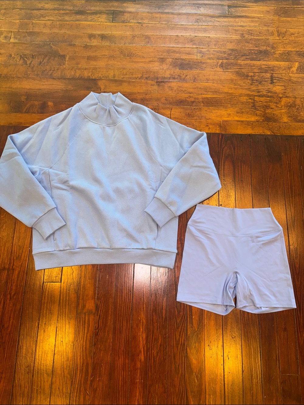 COMFRT mock pull over and biker shorts set in Allure
